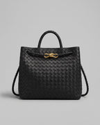 Women's Tote Bag Handbag in Soft Woven Leather with Knot Clasp Fastening – Quinn Rose
