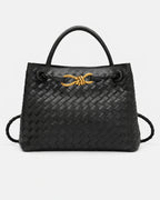 Women's Tote Bag Handbag in Soft Woven Leather with Knot Clasp Fastening – Quinn Rose