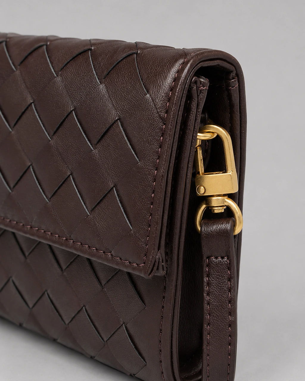 Women's Clutch Bag Woven in Leather Look, Evening Bag with Top Handle and Detachable Strap – Daphne