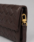 Women's Clutch Bag Woven in Leather Look, Evening Bag with Top Handle and Detachable Strap – Daphne